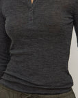 Assembly Label Nora Merino Wool Henley Charcoal
