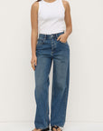 Assembly Label Oversize High Rise Jean Dark Indigo Fade