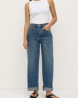 Assembly Label Oversize High Rise Jean Dark Indigo Fade