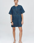 Marle Patch Pocket Dress Classic Blue