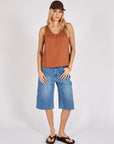 Marlow Riptide Linen Tank Rust