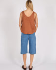 Marlow Riptide Linen Tank Rust