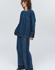 Marle Seam Shirt Washed Indigo