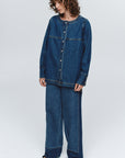 Marle Seam Shirt Washed Indigo
