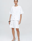 Marle Short Sleeve Seam Shirt White