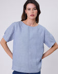 Marlow Sable Linen Top Blue Smoke
