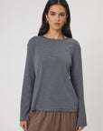 Marlow Uno Stripe Long Sleeve Tee Charcoal