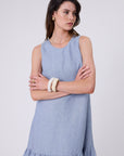 Marlow Verona Linen Dress Blue Smoke