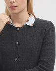 Nice Things Openwork Cardigan Grey