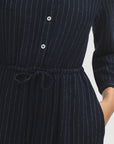 Nice Things Pinstripe Midi Dress Navy