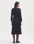 Nice Things Pinstripe Midi Dress Navy
