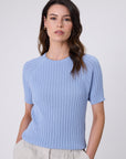 Marlow Wisp Knit Tee Blue Smoke