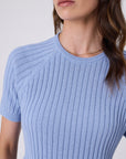 Marlow Wisp Knit Tee Blue Smoke