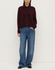 Assembly Label Wool Cashmere Knit Cardigan Dark Merlot