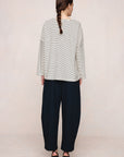 Marle Yelena Tee Ivory Black Stripe