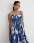 Kowtow Midnight Dress Cyanotype Floral Print