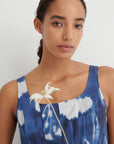 Kowtow Midnight Dress Cyanotype Floral Print