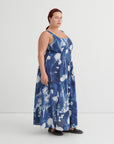 Kowtow Midnight Dress Cyanotype Floral Print