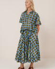Kowtow Motion Skirt Neon Tartan