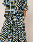 Kowtow Motion Skirt Neon Tartan