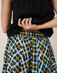 Kowtow Motion Skirt Neon Tartan