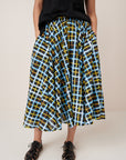 Kowtow Motion Skirt Neon Tartan