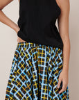 Kowtow Motion Skirt Neon Tartan
