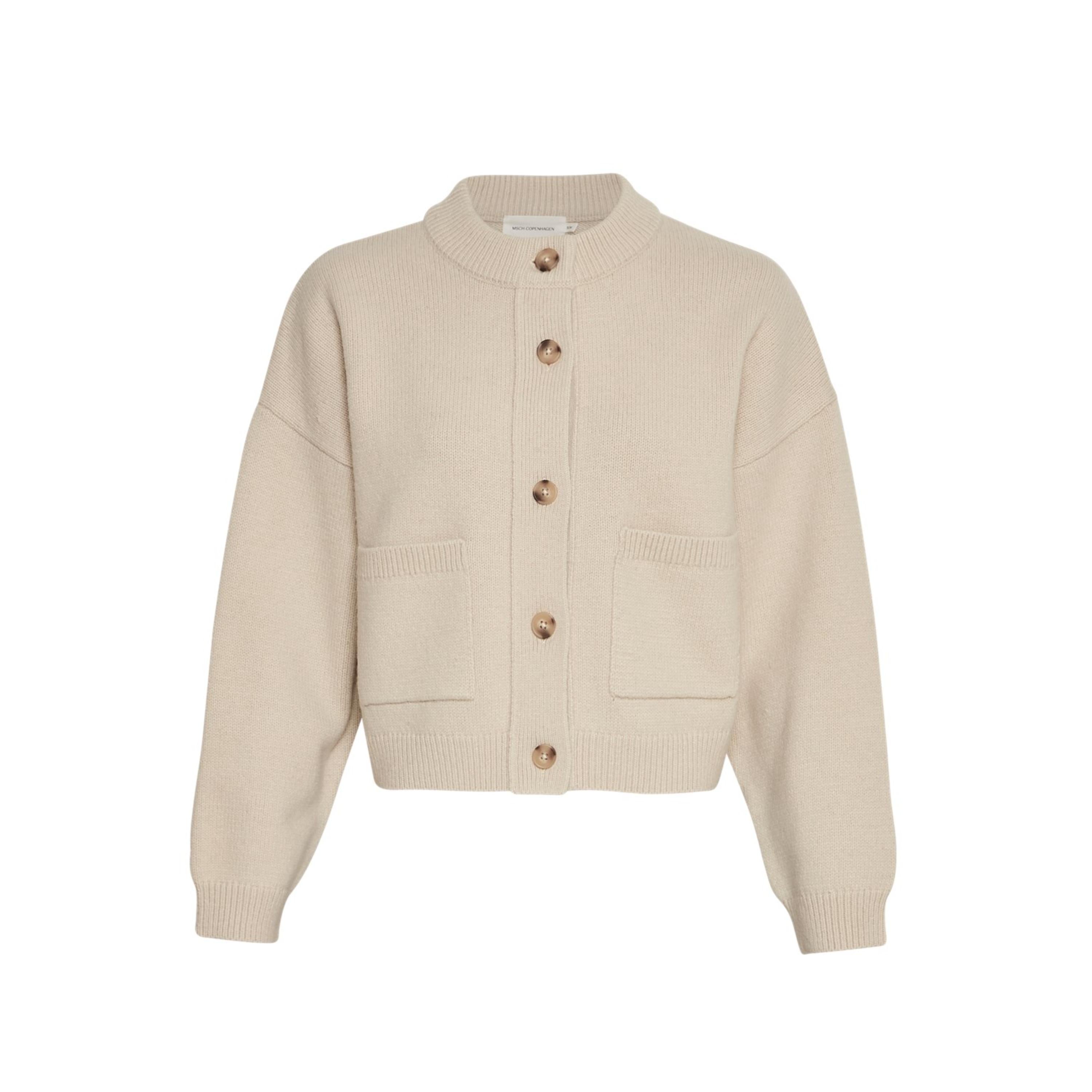 Carina seethrough cardigan （Moss Copenhagen Carina Cardigan Oat） 