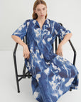 Kowtow Nigella Dress Cyanotype Floral Print