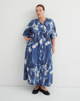 Kowtow Nigella Dress Cyanotype Floral Print