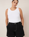 Kowtow Outline Shorts Black Denim