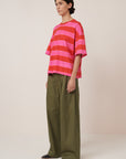 Kowtow Oversized Boxy Tee Red and Pink