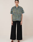 Kowtow Painterly Blouse Neon Tartan