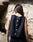 Sophie Store Shell Buttons Top Black