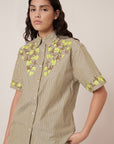Kowtow Wildflower Shirt Treetop Stripe