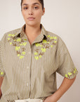 Kowtow Wildflower Shirt Treetop Stripe