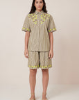 Kowtow Wildflower Shorts Treetop Stripe