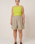 Kowtow Wildflower Shorts Treetop Stripe