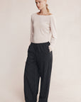 Marle Fatima Pants Black Pinstripe