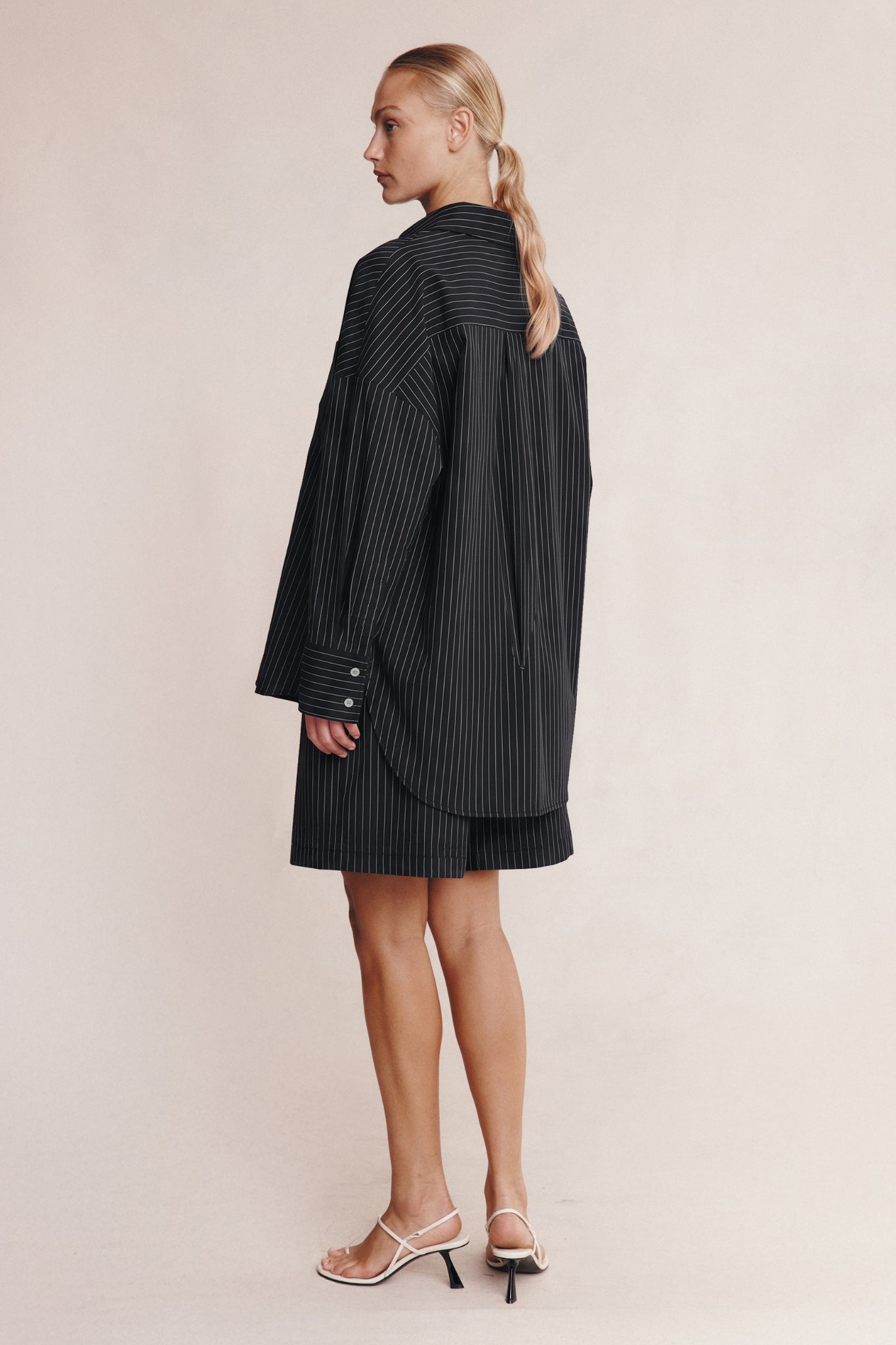 Marle Mella Shirt Black Pinstripe