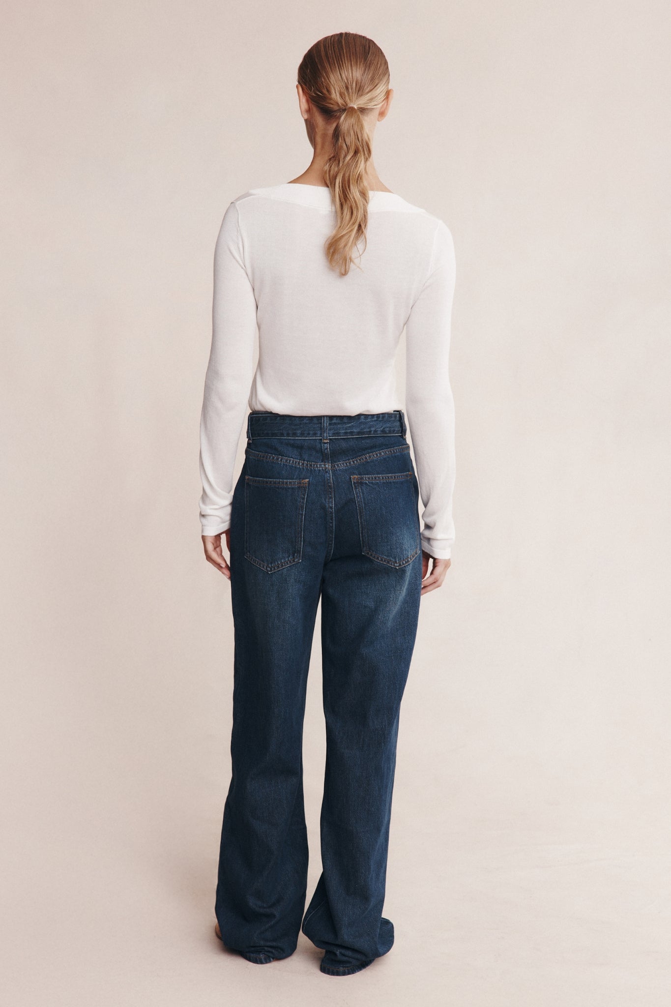Marle Belted Wide Leg Jean Dark Wash