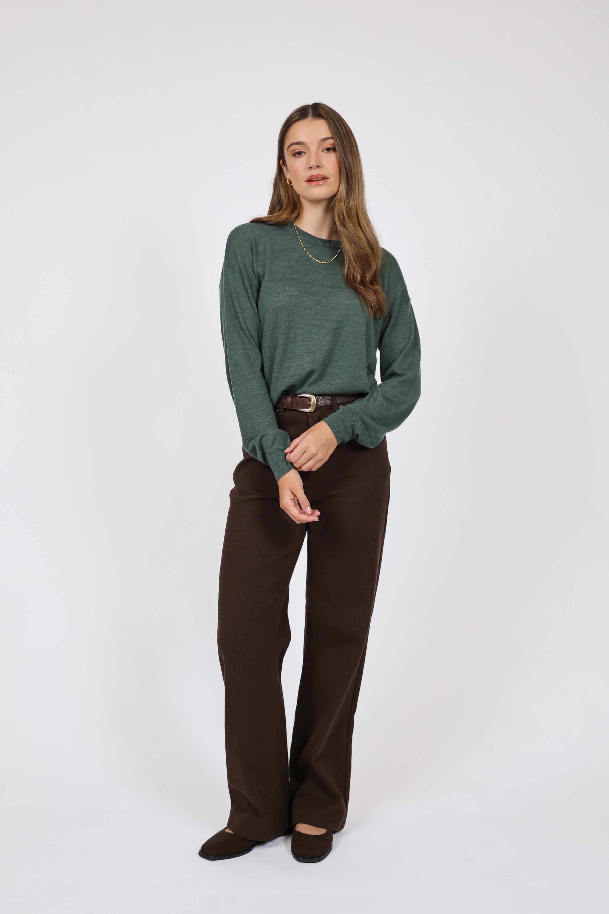 Marlow Alto Merino Crew Forest