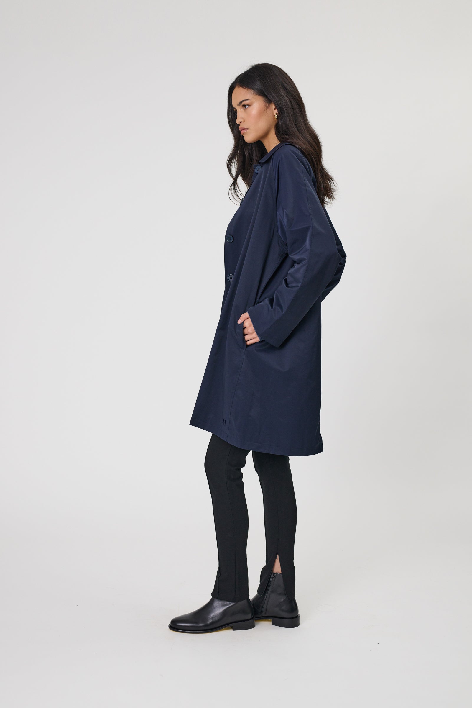 Marlow Arc Trench Coat Midnight