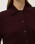 Assembly Label Wool Cashmere Knit Cardigan Dark Merlot