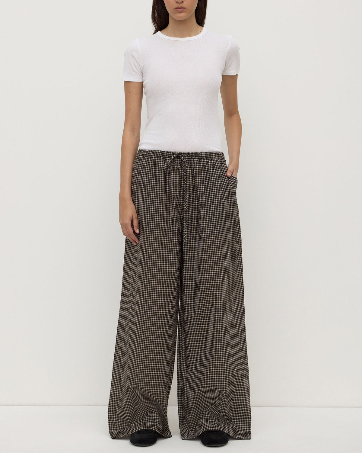 Assembly Label Pants Assembly Label Harriet Check Pant Brown Black – Garwood Boutique