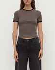Assembly Label Kourt Contrast Bind Tee Bark Black