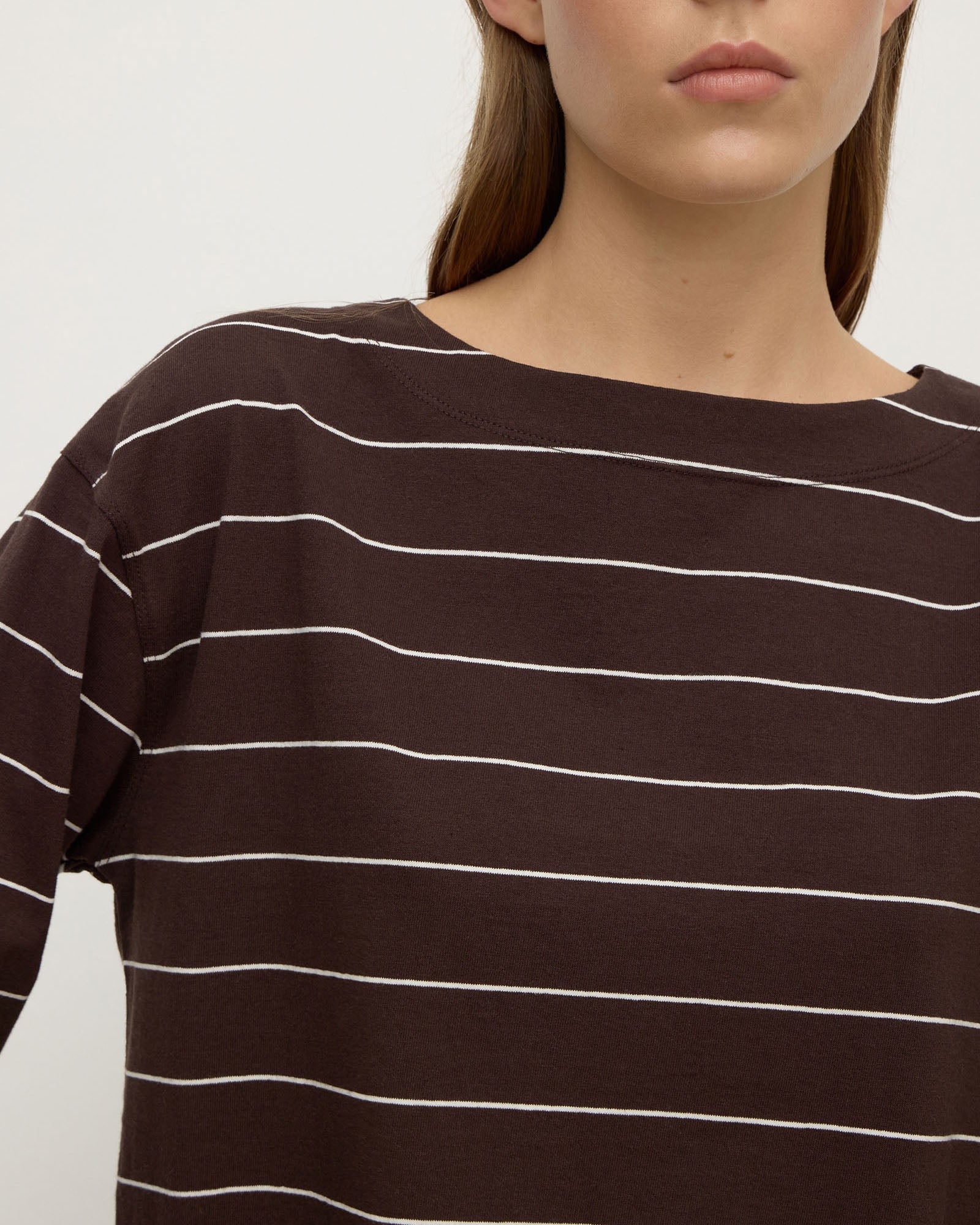 Assembly Label Scout Long Sleeve Tee Ganache Cream Stripe