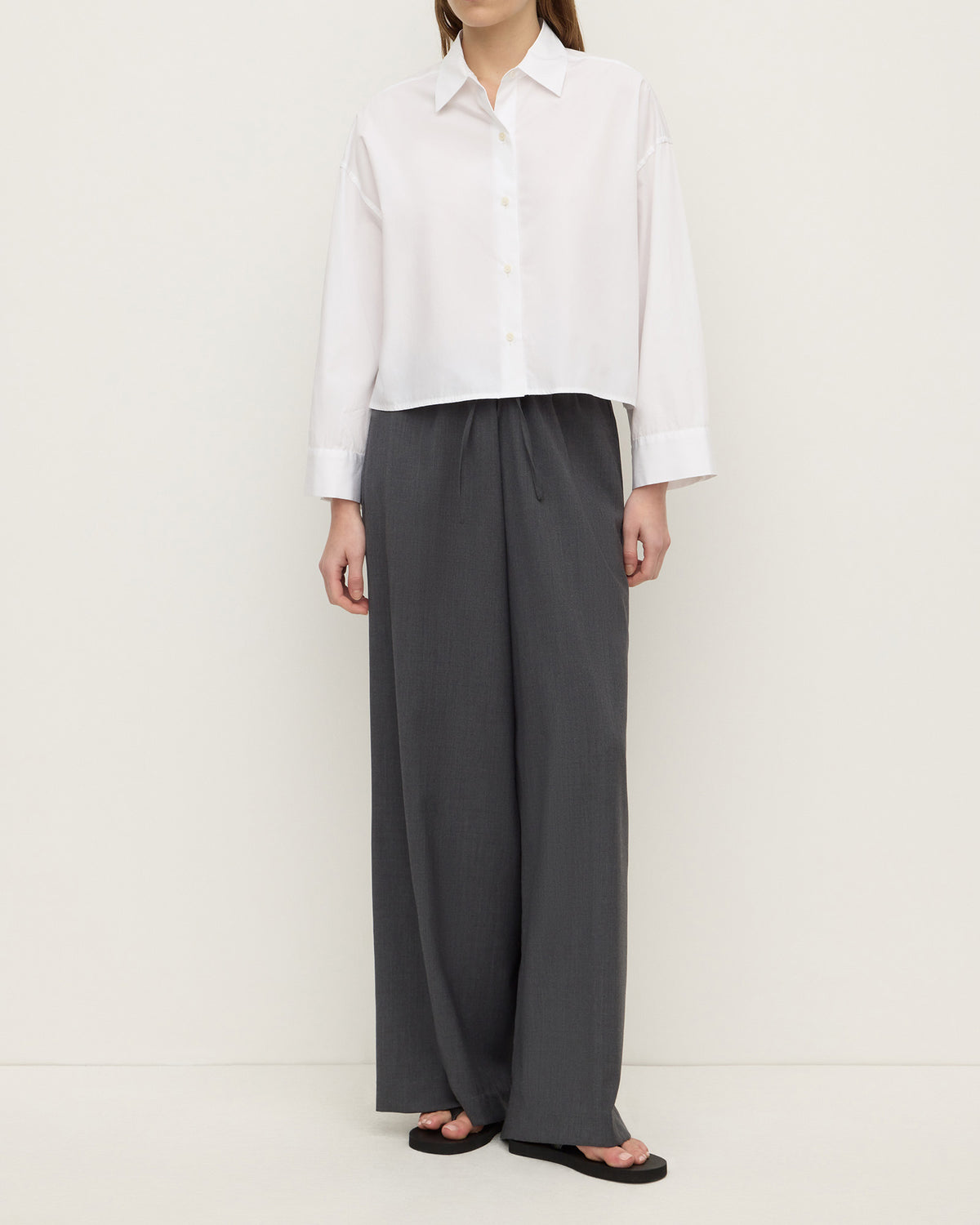 Assembly Label Aurora Cropped Cotton Poplin Shirt White