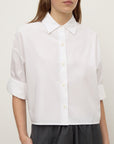 Assembly Label Aurora Cropped Cotton Poplin Shirt White