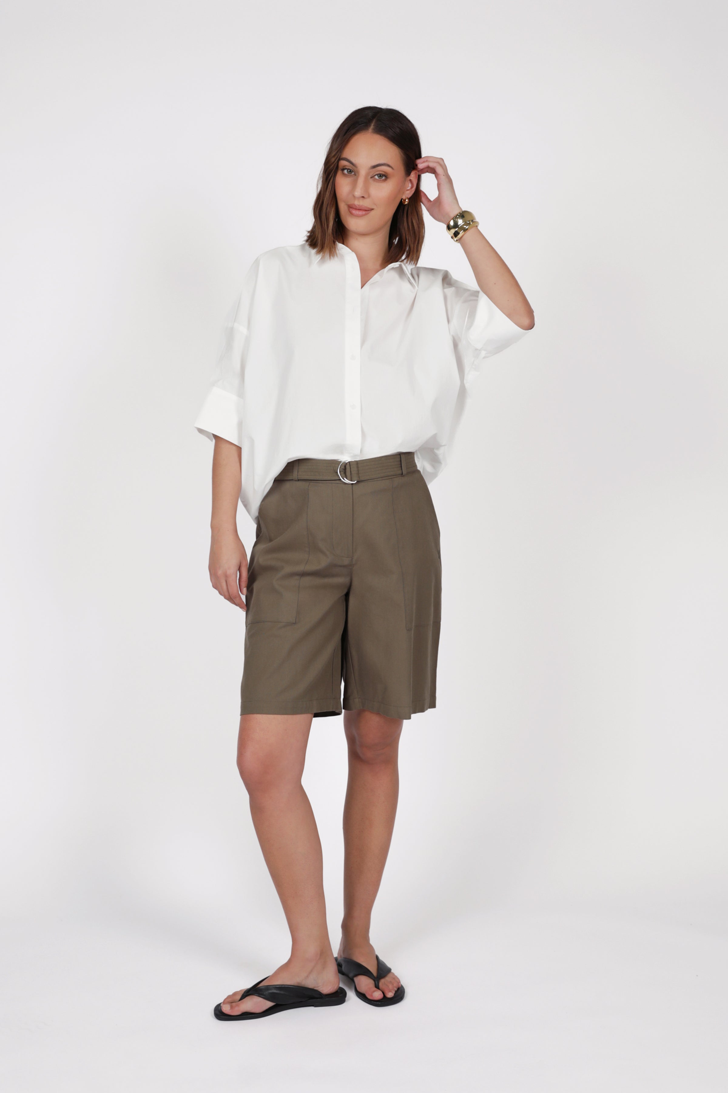 Marlow Axis Longline Shorts Olive